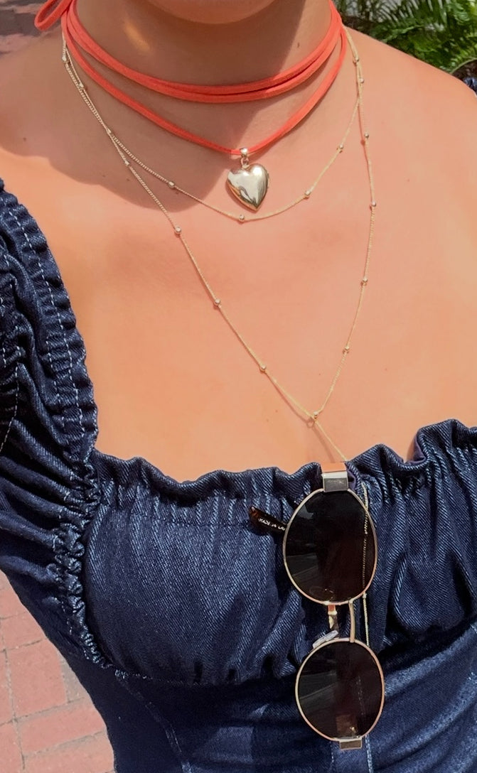 The Orange Heart Necklace